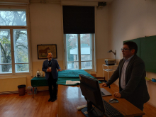 Kovács Attila professzor és dr. Hermann Tamás (jobbra) Mosonmagyaróváron, 2025. november 12-én